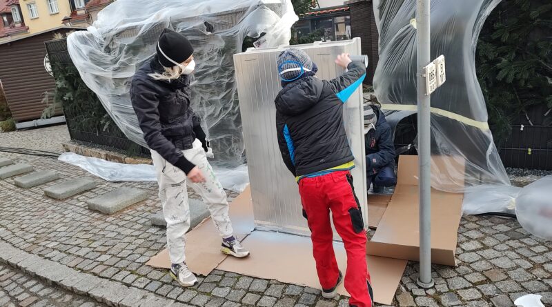 Neuer Glanz für den Stromkasten am Markt